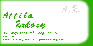 attila rakosy business card